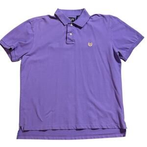 Chaps Stretch Polo Shirt Mens Purple Pique Knit Short Sleeve Size L